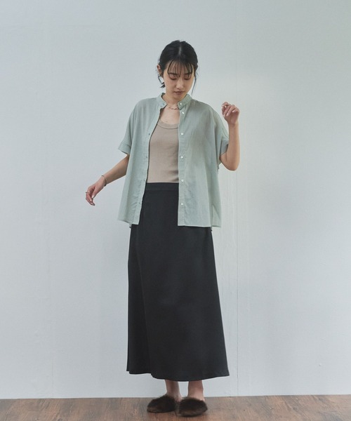 audrey and john wad（オードリーアンドジョンワッド）の「サテンツイル フレアスカート（スカート・レディース・ライトグレー/ブラック/アイボリー・S/M）」の4枚目の写真