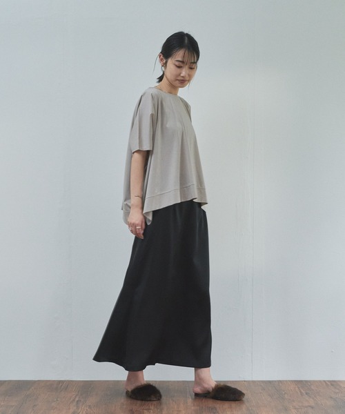 audrey and john wad（オードリーアンドジョンワッド）の「サテンツイル フレアスカート（スカート・レディース・ライトグレー/ブラック/アイボリー・S/M）」の7枚目の写真