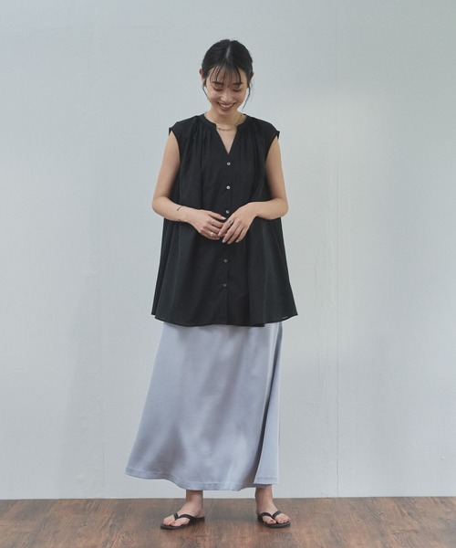 audrey and john wad（オードリーアンドジョンワッド）の「サテンツイル フレアスカート（スカート・レディース・ライトグレー/ブラック/アイボリー・S/M）」の9枚目の写真