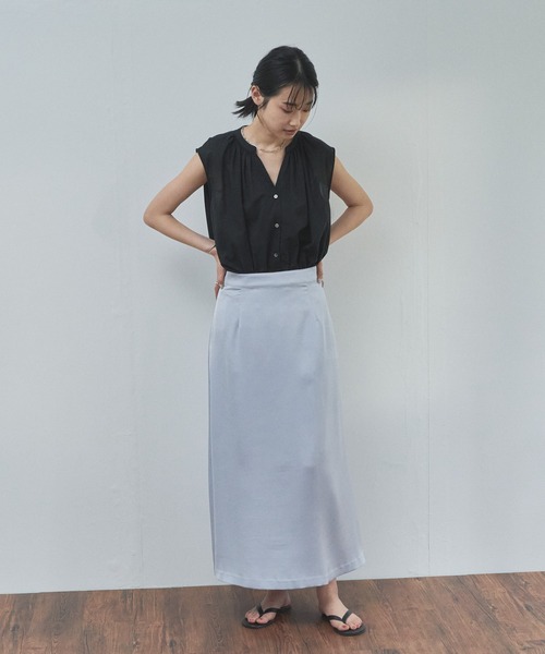 audrey and john wad（オードリーアンドジョンワッド）の「サテンツイル フレアスカート（スカート・レディース・ライトグレー/ブラック/アイボリー・S/M）」の13枚目の写真