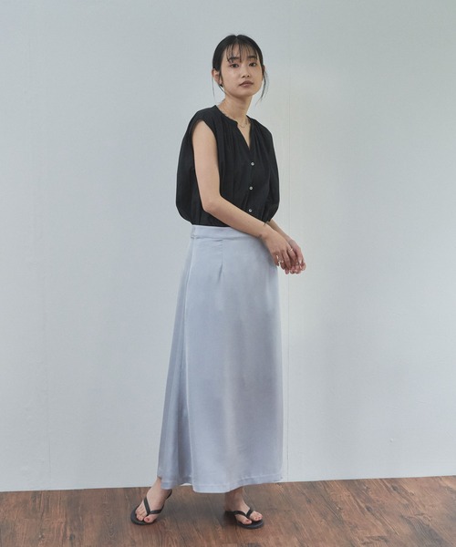 audrey and john wad（オードリーアンドジョンワッド）の「サテンツイル フレアスカート（スカート・レディース・ライトグレー/ブラック/アイボリー・S/M）」の14枚目の写真
