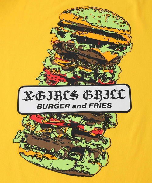X-girl（エックスガール）の「HAMBURGER S/S TEE（Tシャツ/カットソー・レディース・ブラック/ホワイト/イエロー・L/XL/M/S）」の10枚目の写真