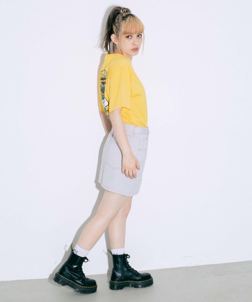 X-girl（エックスガール）の「HAMBURGER S/S TEE（Tシャツ/カットソー・レディース・ブラック/ホワイト/イエロー・L/XL/M/S）」の14枚目の写真