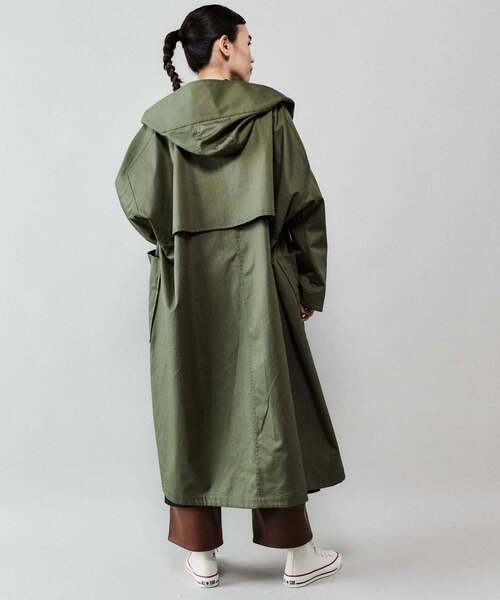 【専用】CONVERSE フード付きコート レディースM コットン カーキ色 CONVERSE TOKYO（コンバーストウキョウ）の「フードロングコート