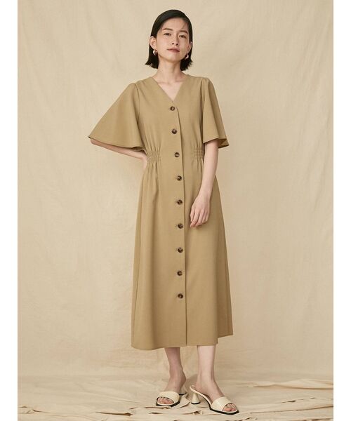 COTORICA(コトリカ)の「リネンライクVネックワンピース(ワンピース・レディース・ブラック/ベージュ/ダークオレンジ・FREE)」の11枚目の写真