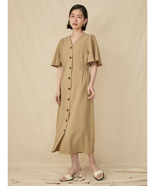 COTORICA(コトリカ)の「リネンライクVネックワンピース(ワンピース・レディース・ブラック/ベージュ/ダークオレンジ・FREE)」の13枚目の写真