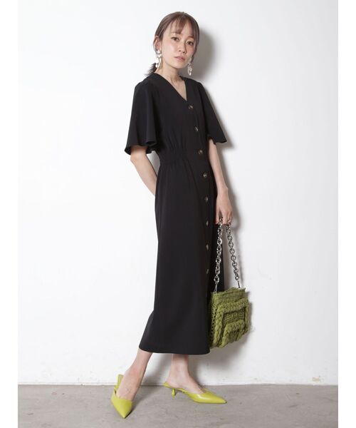 COTORICA(コトリカ)の「リネンライクVネックワンピース(ワンピース・レディース・ブラック/ベージュ/ダークオレンジ・FREE)」の15枚目の写真