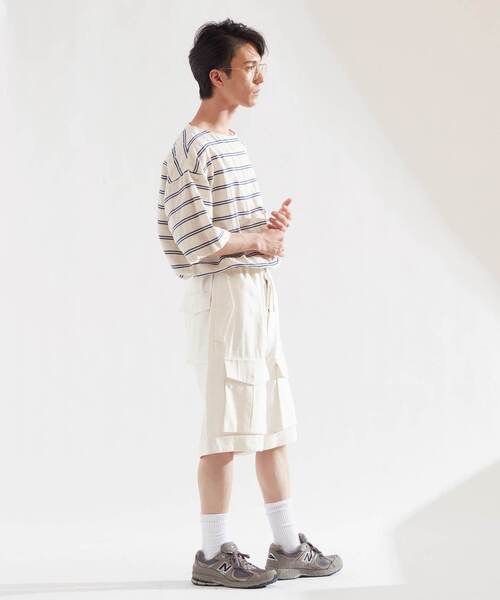 UNPERFECT（アンパーフェクト）の「[WEB限定] UNPERFECT LINEN SHORT PANTS（カーゴパンツ・メンズ・ホワイト/キナリ・4/3）」の8枚目の写真