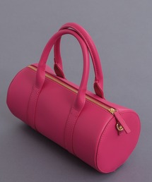 NEUNA | ラウンド型ヴィーガンレザー/クラシカルボストンバッグ/ショルダー紐付き(ショルダーバッグ)