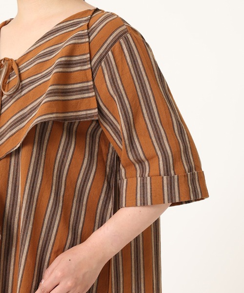 マルチストライプラッフルワンピース ワンピース Simplicite シンプリシテェ のファッション