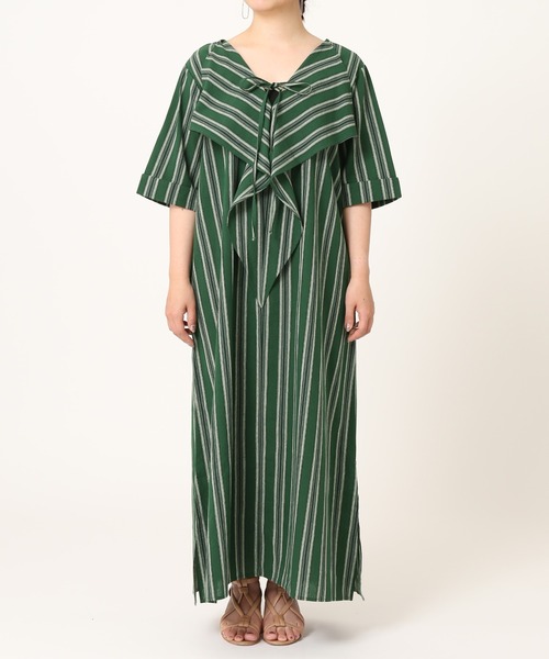 Simplicite(サンプリシテ)の「マルチストライプラッフルワンピース◆(ワンピース・レディース・オレンジ/グリーン・FREE)」の20枚目の写真