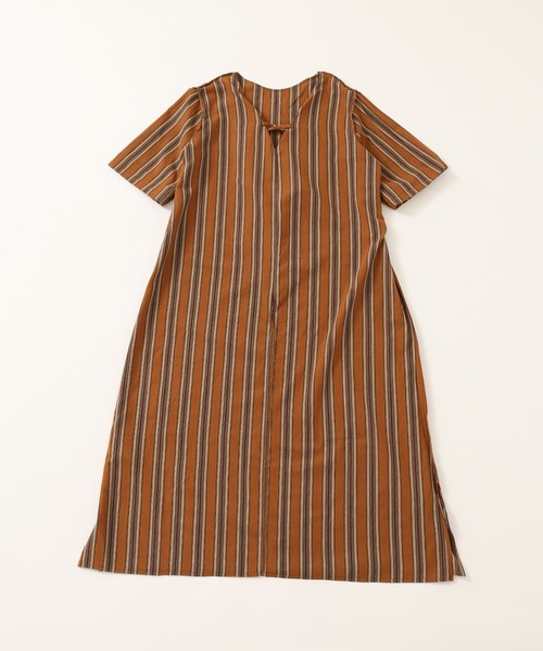 Simplicite(サンプリシテ)の「マルチストライプラッフルワンピース◆(ワンピース・レディース・オレンジ/グリーン・FREE)」の16枚目の写真