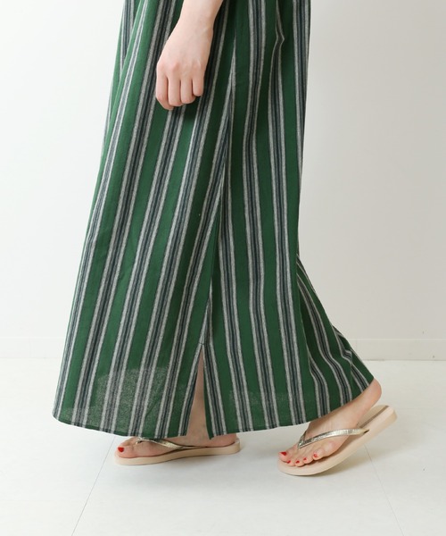 Simplicite(サンプリシテ)の「マルチストライプラッフルワンピース◆(ワンピース・レディース・オレンジ/グリーン・FREE)」の3枚目の写真