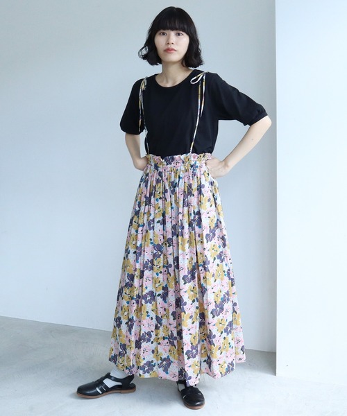 bulle de savon 花柄　スカート AMBIDEX Store 〇 菜の花刺繍 スカート(F クロ): bulle de savon
