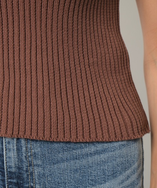 SPIRALGIRL(スパイラルガール)の「アメスリリブニット(ニット/セーター・レディース・ブラック/ブラウン/オフホワイト・FREE)」の5枚目の写真