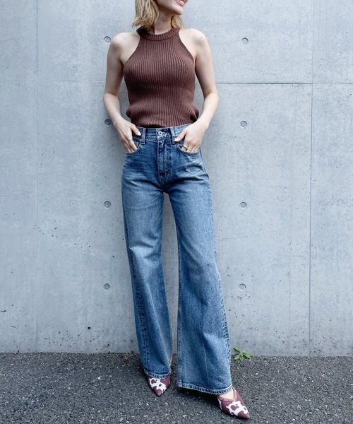 SPIRALGIRL(スパイラルガール)の「アメスリリブニット(ニット/セーター・レディース・ブラック/ブラウン/オフホワイト・FREE)」の21枚目の写真