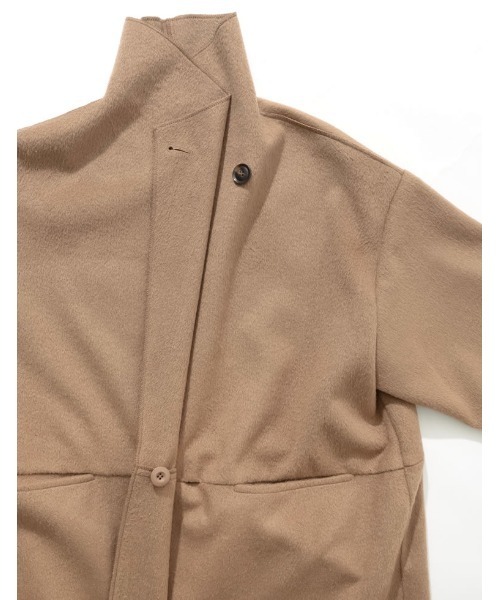 Re:EDIT（リエディ）の「[低身長/高身長サイズ有][2点セット]カットメルトンマフラー付きロングコート（チェスターコート・レディース・ベージュ/グリーン/モカ/ブラック・LARGE/MEDIUM/TALL/SHORT）」の20枚目の写真