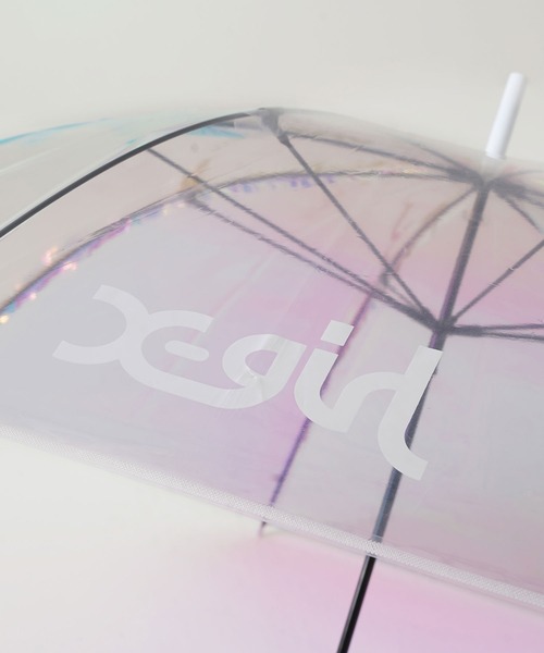 X-girl（エックスガール）の「MILLS LOGO SHINY UMBRELLA（長傘・レディース・マルチ・ONE SIZE）」の5枚目の写真