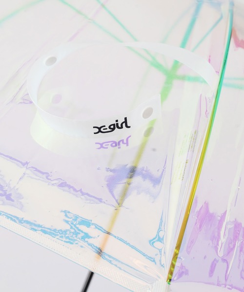 X-girl（エックスガール）の「MILLS LOGO SHINY UMBRELLA（長傘・レディース・マルチ・ONE SIZE）」の3枚目の写真