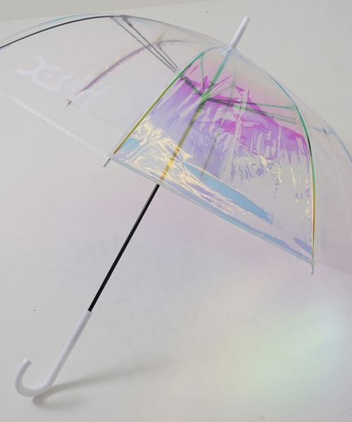 X-girl（エックスガール）の「MILLS LOGO SHINY UMBRELLA（長傘・レディース・マルチ・ONE SIZE）」の2枚目の写真