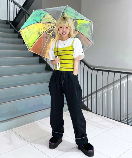X-girl（エックスガール）の「MILLS LOGO SHINY UMBRELLA（長傘）」 - WEAR