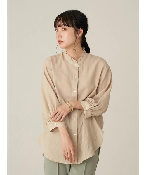 earth music&ecology(アースミュージックアンドエコロジー)の「シアーフリルシャツ *(シャツ/ブラウス・レディース・ブラウン/オフホワイト/ミント/ブラック/ライトベージュ/ライトピンク・FREE)」の10枚目の写真