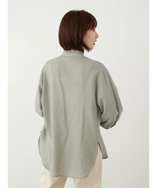 earth music&ecology(アースミュージックアンドエコロジー)の「シアーフリルシャツ *(シャツ/ブラウス・レディース・ブラウン/オフホワイト/ミント/ブラック/ライトベージュ/ライトピンク・FREE)」の16枚目の写真