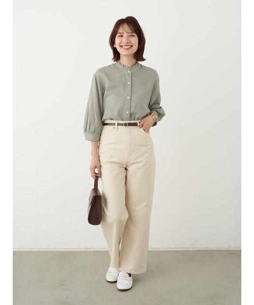 earth music&ecology(アースミュージックアンドエコロジー)の「シアーフリルシャツ *(シャツ/ブラウス・レディース・ブラウン/オフホワイト/ミント/ブラック/ライトベージュ/ライトピンク・FREE)」の17枚目の写真