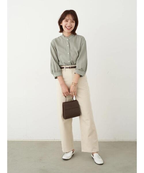 earth music&ecology(アースミュージックアンドエコロジー)の「シアーフリルシャツ *(シャツ/ブラウス・レディース・ブラウン/オフホワイト/ミント/ブラック/ライトベージュ/ライトピンク・FREE)」の18枚目の写真