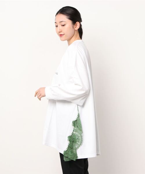 MIDWEST（ミッドウエスト）の「PONTI LONG T-SHIRT（Tシャツ/カットソー・レディース・ホワイト・FREE）」の3枚目の写真