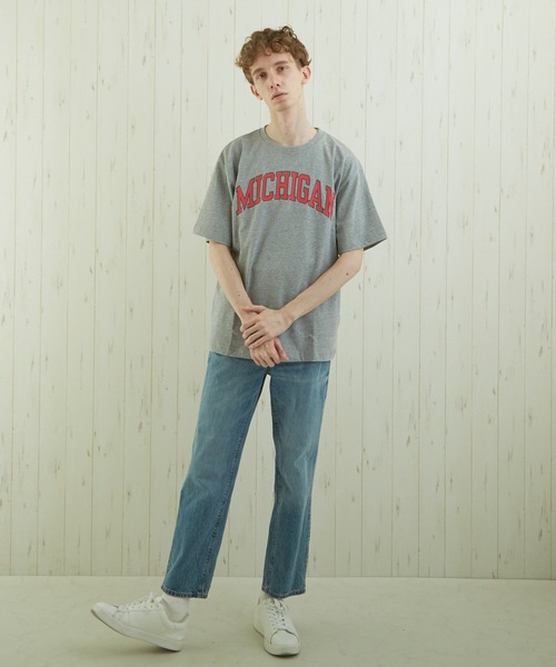 TONE SELECT WEAR(トーンセレクトウェア)の「【TONE BY AS】カレッジプリントTEE(BL)(Tシャツ/カットソー・メンズ・ホワイト/ブラック/杢グレー・MEDIUM/LARGE)」の3枚目の写真