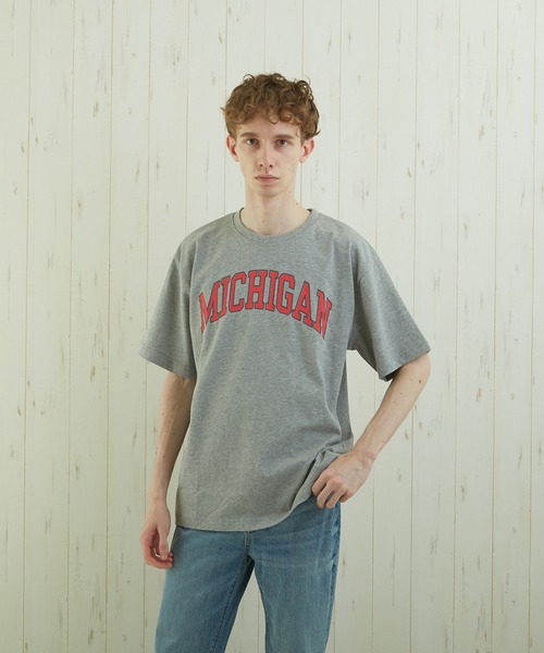 TONE SELECT WEAR(トーンセレクトウェア)の「【TONE BY AS】カレッジプリントTEE(BL)(Tシャツ/カットソー・メンズ・ホワイト/ブラック/杢グレー・MEDIUM/LARGE)」の4枚目の写真