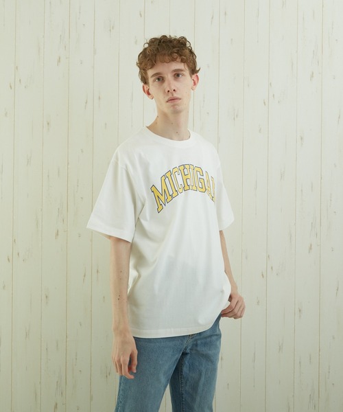TONE SELECT WEAR(トーンセレクトウェア)の「【TONE BY AS】カレッジプリントTEE(BL)(Tシャツ/カットソー・メンズ・ホワイト/ブラック/杢グレー・MEDIUM/LARGE)」の14枚目の写真
