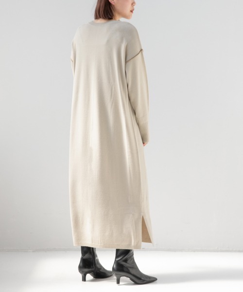 LOWRYS FARM（ローリーズファーム）の「ニットリンキングワンピース　959956（ワンピース・レディース・アイボリー/ブラック/ダークブラウン/グリーン・FREE）」の13枚目の写真