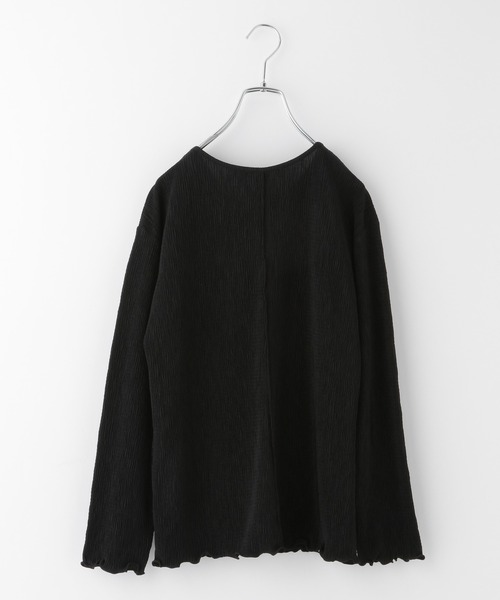 GLOBAL WORK(グローバルワーク)の「楊柳プルオーバー長袖/229821(Tシャツ/カットソー・レディース・ブラック/オフホワイト/ライトグリーン・FREE)」の4枚目の写真