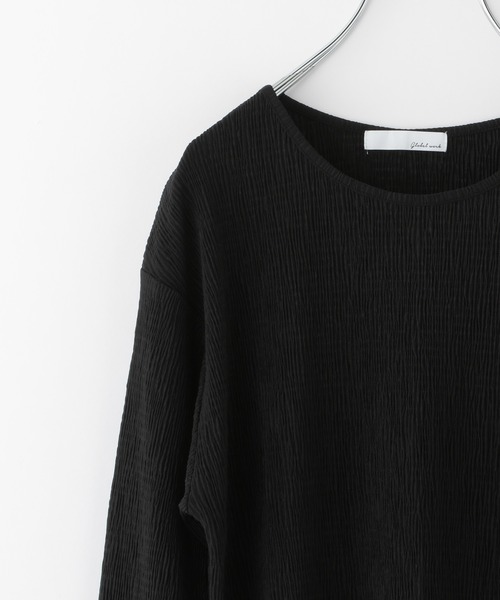 GLOBAL WORK(グローバルワーク)の「楊柳プルオーバー長袖/229821(Tシャツ/カットソー・レディース・ブラック/オフホワイト/ライトグリーン・FREE)」の6枚目の写真