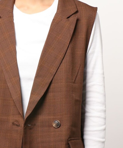 Ambre Neige(アンブルネージュ)の「【新色追加】テーラードジレジャケット/WEB/EC限定商品(ベスト・レディース・ベージュ/ブラウン系その他/ライトブラウン/ブラック/ダークブラウン・FREE)」の11枚目の写真