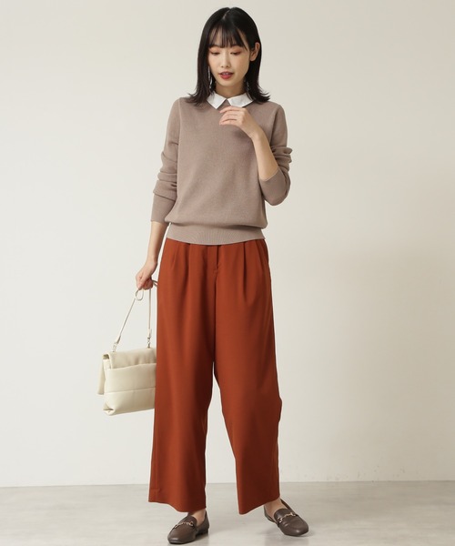 NATURAL BEAUTY BASIC（ナチュラルビューティーベーシック）の「カラードッキングニット（ニット/セーター・レディース・ベージュ/ピンク/ネイビー・MEDIUM）」の11枚目の写真