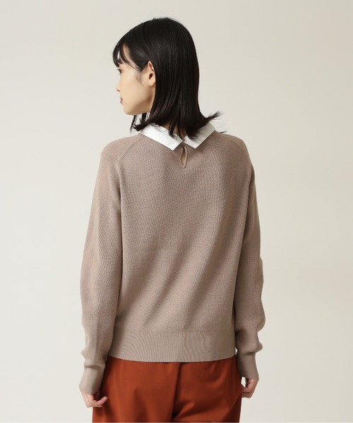 NATURAL BEAUTY BASIC（ナチュラルビューティーベーシック）の「カラードッキングニット（ニット/セーター・レディース・ベージュ/ピンク/ネイビー・MEDIUM）」の14枚目の写真