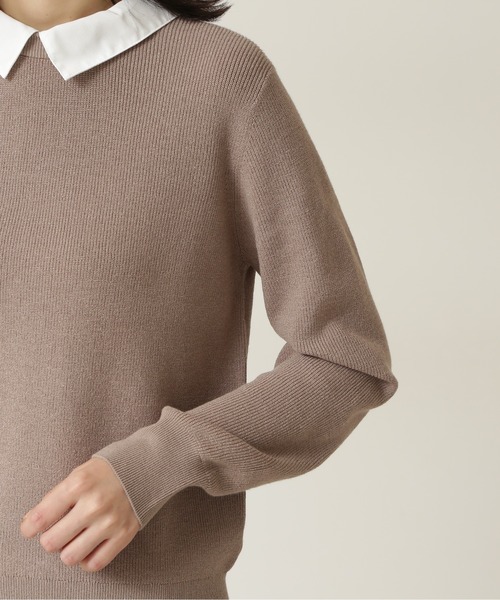 NATURAL BEAUTY BASIC（ナチュラルビューティーベーシック）の「カラードッキングニット（ニット/セーター・レディース・ベージュ/ピンク/ネイビー・MEDIUM）」の12枚目の写真