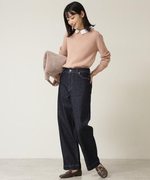 NATURAL BEAUTY BASIC（ナチュラルビューティーベーシック）の「カラードッキングニット（ニット/セーター・レディース・ベージュ/ピンク/ネイビー・MEDIUM）」の22枚目の写真