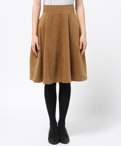 DISCOAT（ディスコート）の「【Discoat】フェイクスエードフレアスカート（スカート・レディース・キャメル/ブラック/ライトグレー・ﾌﾘ-）」の7枚目の写真