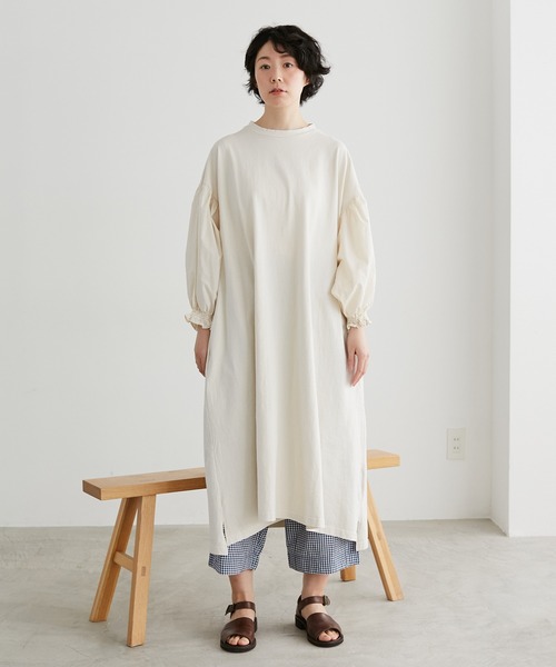 note et silence (ノートエシロンス)の「◇【AMB100貨】USAコットン コンボスリーブワンピース(ワンピース・レディース・サックスブルー/ホワイト・FREE)」の11枚目の写真