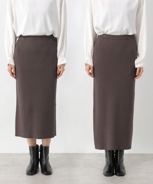 LEPSIM(レプシィム)の「【選べる丈シリーズ】12ゲージ洗えるケアニットスカート 948652(スカート・レディース・ブラック/ブラウン/グレー/グレイッシュベージュ/グリーン/ネイビー/ベージュ系その他/カーキ/レッド/オフホワイト/オレンジ・FREE/TALL)」の22枚目の写真