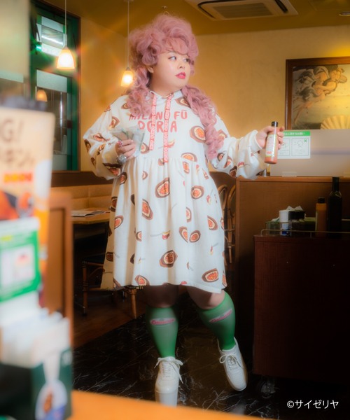 PUNYUS(プニュズ)の「サイゼリヤロゴシアーソックス(ソックス/靴下・レディース・グリーン/ホワイト・FREE)」の10枚目の写真