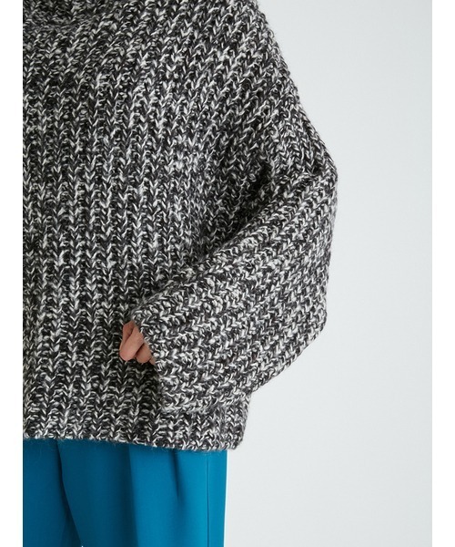 Mila Owen（ミラオーウェン）の「短丈MIX糸ワイドリブニット（ニット/セーター・レディース・ベージュ/ブラック/ブルー・FREE）」の18枚目の写真