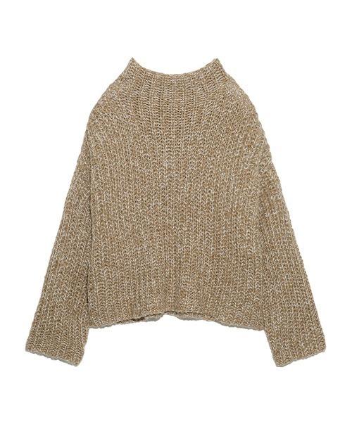 Mila Owen（ミラオーウェン）の「短丈MIX糸ワイドリブニット（ニット/セーター・レディース・ベージュ/ブラック/ブルー・FREE）」の21枚目の写真