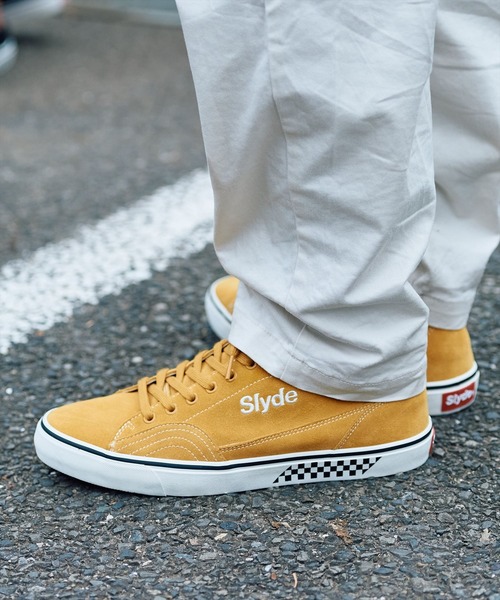 Slyde（スライド）の「【Slyde】SLYDE TECH MID CUT SUEDE SHOES（スニーカー・メンズ・マスタード/ブラック×ホワイト/ブラック・23.5/25/26.5/27.5/23/25.5/26/27/24/28/24.5）」の3枚目の写真