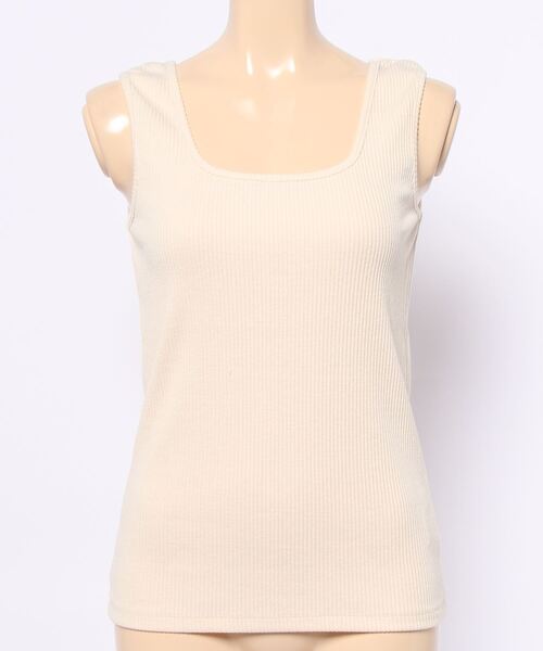 N.（N. Natural Beauty Basic）（エヌエヌナチュラルビューティーベーシック）の「三角テレコインナー（タンクトップ・レディース・ホワイト/ブラック/ベージュ・MEDIUM）」の10枚目の写真