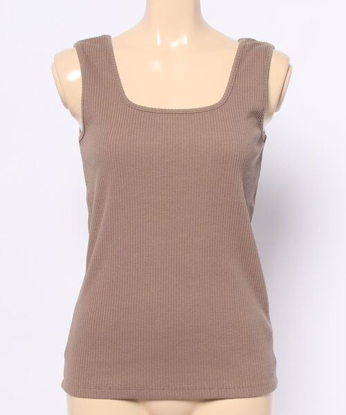 N.（N. Natural Beauty Basic）（エヌエヌナチュラルビューティーベーシック）の「三角テレコインナー（タンクトップ・レディース・ホワイト/ブラック/ベージュ・MEDIUM）」の8枚目の写真